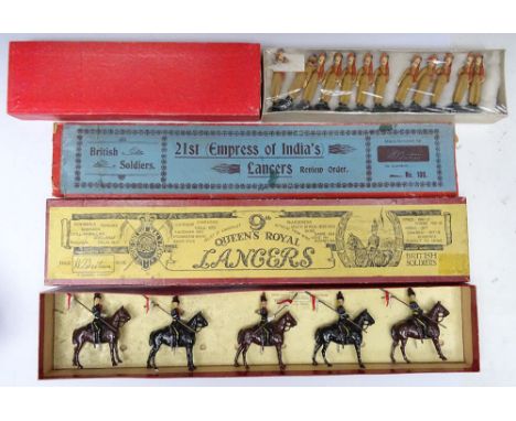 Britains set 24, 9th Lancers in original 1930s illustrated box (Condition Very Good, officer substituted by Picture Pack 1346