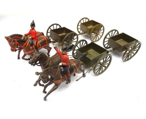 Britains Limbered Wagons set 1330 Royal Engineers, at the walk and at the gallop, and 1329 Royal Army Supply Corps at the wal