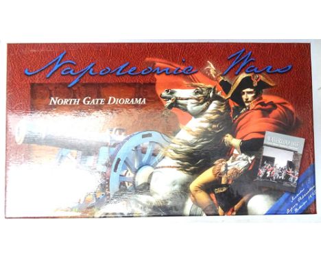 Britains Napoleonic matte series set 00142, Hougoumont North Gate Diorama with incomplete set of Light Company Coldstream Gua