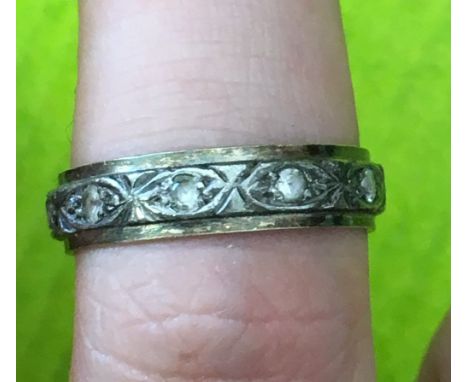 GOLD ON SILVER ETERNITY BAND SIZE M 2.3G APPROX