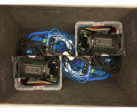 MOBILE FLIGHT TRUNK OF SPOTLIGHTS, FILTERS AND HEAVY DUTY AUDIO LEADS AND CABLES