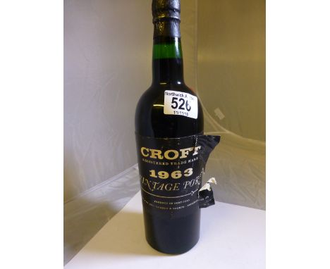 Bottle of vintage 1963 Crofts port