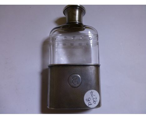 French hallmarked silver early 1900s hip flask by Gustav Keller