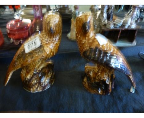 Pair of ceramic parrots,  H ~ 20cm 