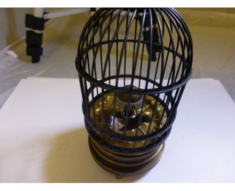 Brass bird cage mantel clock 