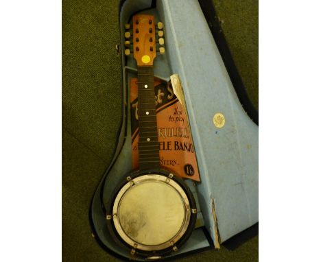 G.H & S vintage cased ukelele banjo