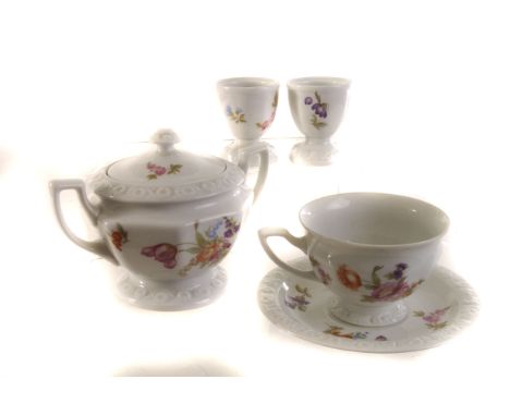 A Rosenthal porcelain Maria pattern part dinner service and tea set, including plates, cups, saucers etc, together with a sel