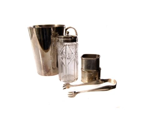 A collection of silver plated items, including a tureen, napkin rings, flatware and more (parcel)