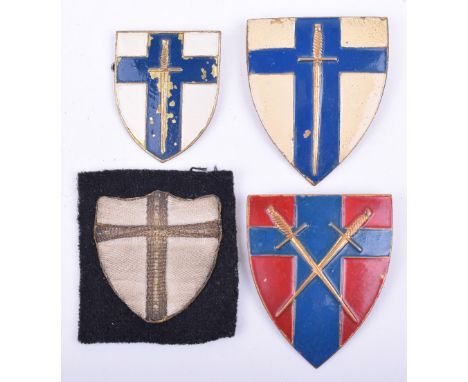 21st Army Group Metal Formation Sign, fine example with painted front and pin back reverse. Accompanied by two variations of 