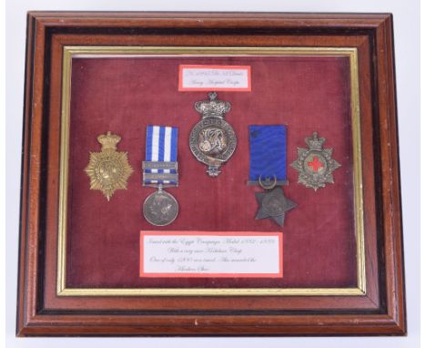 Two Bar Egypt & Sudan Campaign Medal Group Awarded to Private S Davis Army Hospital Corps, consisting of Egypt & Sudan 1882-8