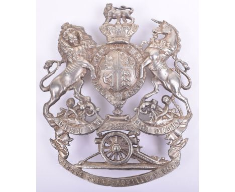 Victorian Cinque Ports Artillery Volunteers Other Ranks Helmet Plate, fine white metal example with Royal Arms and Artillery 