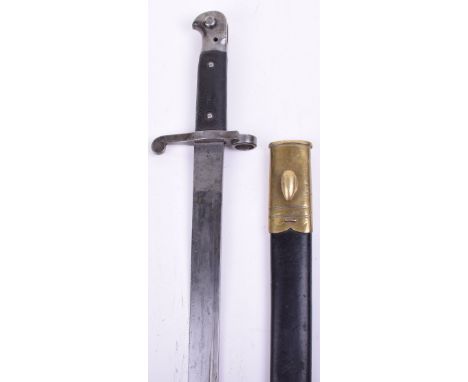 British Martini Henry 1887 Pattern Mk III Sword Bayonet by Wilkinson Sword, two piece grip with steel mounted cross guard and