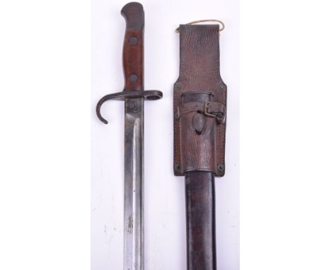 British WW1 Royal Highlanders Regimentally Marked 1907 “Hooked Quillon” Bayonet, standard model with the top stamped “3 R H 6