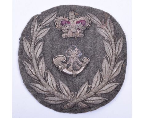 Victorian Bugle Major Rifle Volunteers Rank Badge, fine quality large bullion embroidered laurel wreath with strung bugle to 