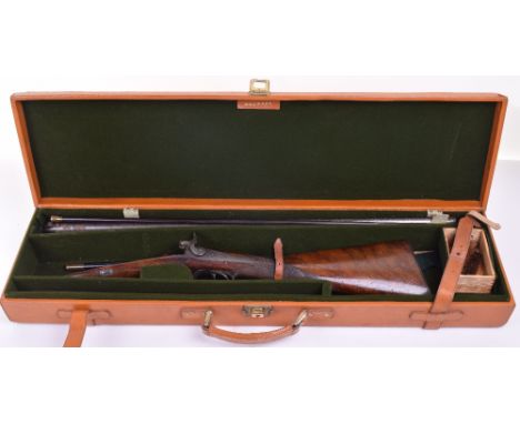 Double Barrel 20 Bore Back Action Percussion Sporting Gun by Edward London, stub twist barrels London proved, gold line inlai