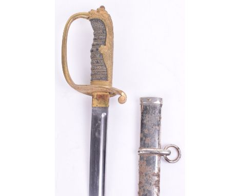 Rare Japanese Police Sword for Chinese Manchuria, brass hilt with the top pommel in the form of a stylised Chinese dragon and