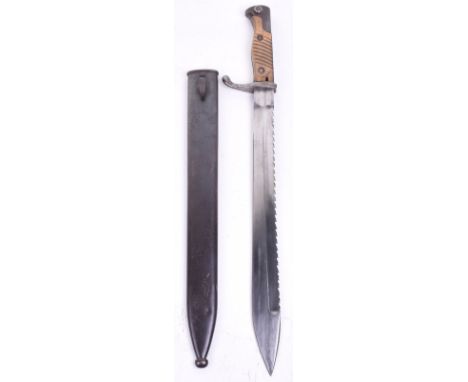 Imperial German Mauser 98/05 Sawback Bayonet, very good example of an Imperial German “Butcher” bayonet complete with the ori