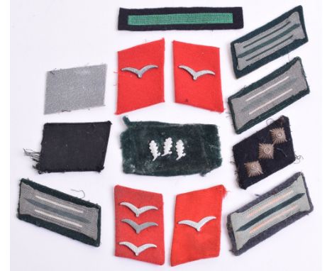 Selection of WW2 German Collar Patches, consisting a pair of Luftwaffe flak, pair of German Infantry litzen, early black coll