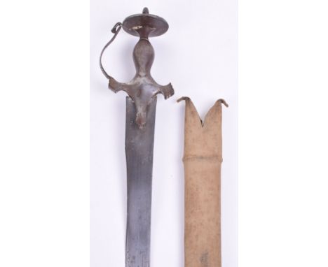 19th / 20th Century Indian Steel Hilted Tulwar, with stampings to the hilt. Curved single edged blade which measures 81 ½ cm 