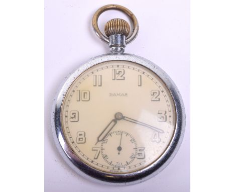 WW2 British Army General Service Time Piece, made by Damas, original case which is stamped “G.S/T.P 44319” and with broad arr