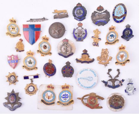 Selection of Enamel Sweetheart Brooches and OCA Badges, consisting of silver and enamel Tank Corps (damaged pin), RAMC on mot