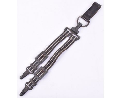 Luftwaffe Deluxe Pattern 2nd Model Dagger Hangers, good quality cloth straps with the metal fittings being decorated with oak