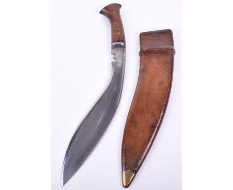 WW2 Dated Military Issue Kukri, housed in its original leather covered field service scabbard with issue stamps and clear 194