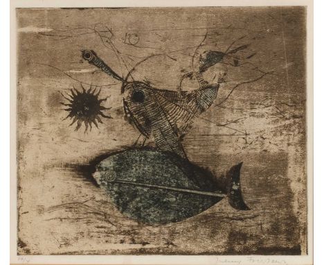 Johnny Friedlaender (1912-1992)
Fishes, pencil signed to the margin and no. VII/X, inscribed and no. 879 verso, aquatint etch