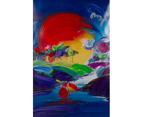 Peter Max (b.1937)
Without Borders
signed (upper right)
acrylic and lithograph on paper
89 x 59cm.