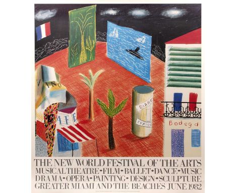 David Hockney (b.1937)
Zanzibar, Miami, 1984
for The New World Festival of the Arts, Miami
offset lithograph
98 x 91cm, unfra