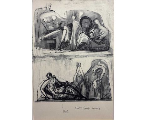 Henry Moore (1898-1986)
Unesco Group: Family, 1958
lithograph
from the portfolio Heads, Figures, and Ideas, printed by Curwen