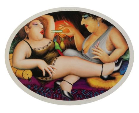 Beryl Cook (1926-2008)
Sultry Afternoon
signed and numbered in pencil (in the margin)
lithograph
38 x 52cm; and a print of a 