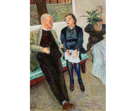 λ Carel Weight (British 1908-1997) Self Portrait with Nancy CarlineOil on canvas Signed (lower left)122 x 84cm (48 x 33 in.)P