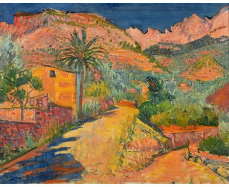 λ Frederick Gore (British 1913-2009)Mountain Landscape, Mallorca, no. 2Oil on canvas Signed (lower left)73.5 x 92.5cm (28¾ x 