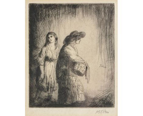 λ Augustus John (British 1878-1961)The Fruit Sellers (Campbell Dodgson 88) & The Brook (C.D. 113)Etchings with drypoint, c. 1