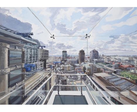 λ  John Wonnacott (British b. 1940)View from Lloyds Building I, DaytimeOil on boardSigned (verso)95 x 136cm (37¼ x 53½ in.)Jo