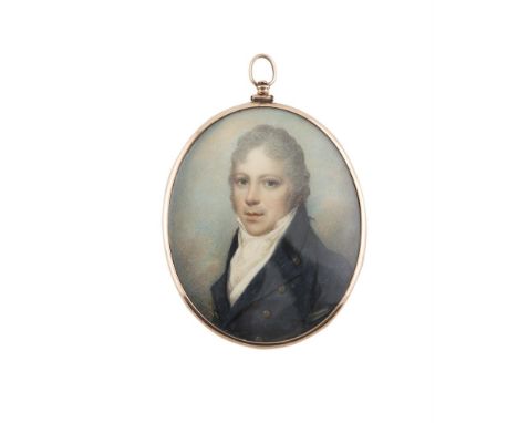 ***PLEASE NOTE: THIS ITEM CONTAINS OR IS MADE OF IVORY***ATTRIBUTED TO SAMUEL SHELLY (1750 - 1808)Miniature Portrait of Thoma