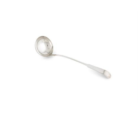 A WILLIAM IV SCOTTISH SILVER FIDDLE PATTERN SOUP LADLE, Glasgow 1830, mark of William Hannay, the terminal vacant, (c.7 troy 