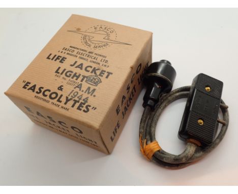 WWII Lancaster bomber bomb release switch and life jacket light Air Ministry dated 1944