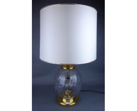 Large glass table lamp, H72cm including shade  (This item is PAT tested - 5 day warranty from date of sale)   Condition Repor