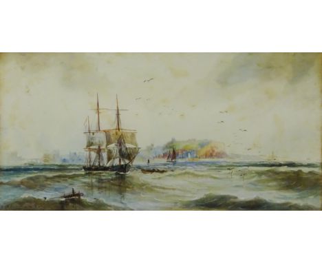 Off Scarborough, 19th/early 20th century watercolour signed S Austin R P 27cm x 54cm Condition Report Click here for further 