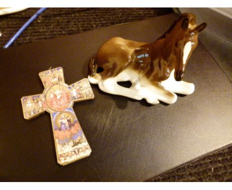 Ceramic horse and a Russian cross