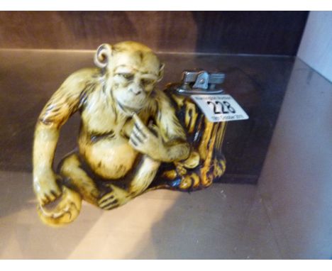 Ceramics Chimpanzee table lighter L: 10 cm