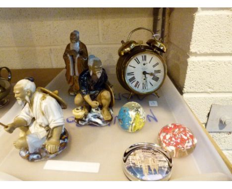 Three ceramic Oriental figures etc