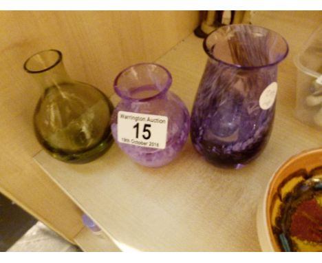 Three Caithness vases 