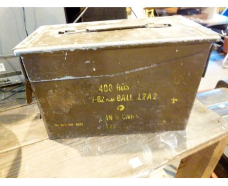 Metal military ammunition box