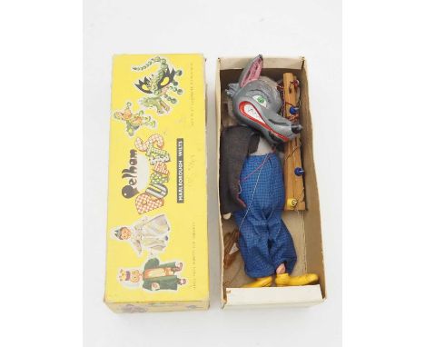 An original PELHAM PUPPET SL Wolf in a large yellow box - G/VG in F box