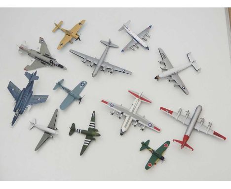 A group of unboxed diecast aircraft by CORGI and others, some detail parts detached but present for refitting - G unboxed (12