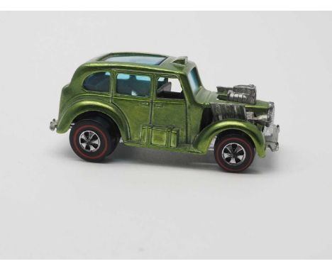 An unboxed HOT WHEELS REDLINE Cockney Cab, metallic green Hong Kong example - G/VG (model is overall excellent but has a crac