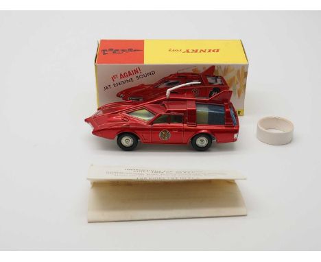 A DINKY 103 'Captain Scarlet' - Spectrum Patrol Car, metallic red lemon interior and blue windows - VG (a couple of very mino